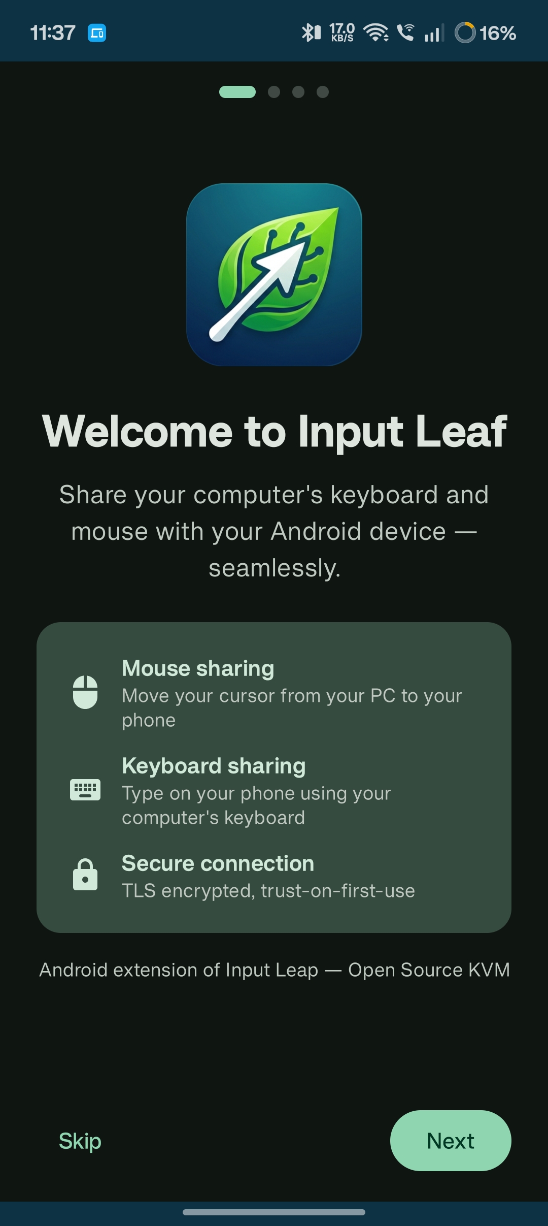 Input Leaf setup wizard